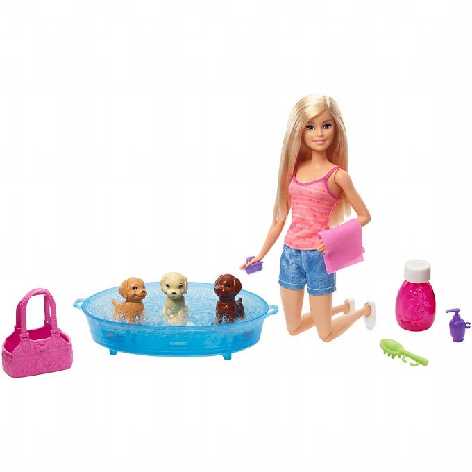 Barbie Badetid Blonde Med 3 Hunde Barbie Duk